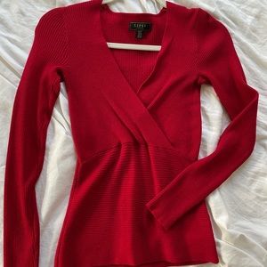 Lipsy red wrap front crop sweater